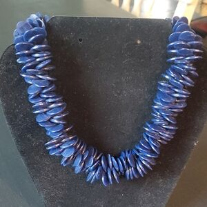 Vintage Blue Beaded Necklace